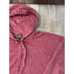 Women's Obey Hoodie Size‎ XS Burgundy Pullover Sweatshirt Logo Streetwear